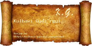 Kulhavi Györgyi névjegykártya